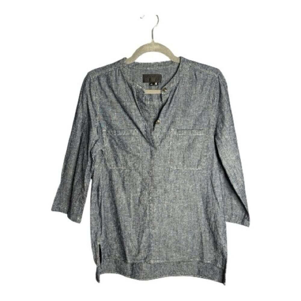 Vince Chambray Cotton Tunic Front Pockets XS